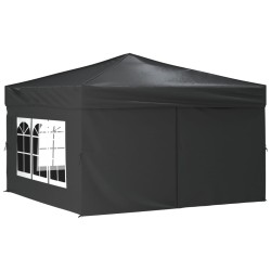 Tenda per Feste Pieghevole con Pareti Laterali Antracite 3x3 m