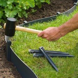 Nature Picchetti di Ancoraggio da Giardino 10 pz Neri