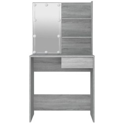 Toeletta con LED Grigio Sonoma 74,5x40x141 cm