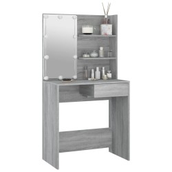 Toeletta con LED Grigio Sonoma 74,5x40x141 cm