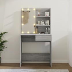 Toeletta con LED Grigio Sonoma 74,5x40x141 cm