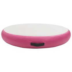 Tappetino Ginnastica Gonfiabile con Pompa 100x100x15cm PVC Rosa