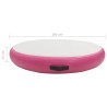 Tappetino Ginnastica Gonfiabile con Pompa 100x100x15cm PVC Rosa