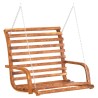 Panca a Dondolo in Legno Ricurvo Finitura Teak 126x63x92 cm