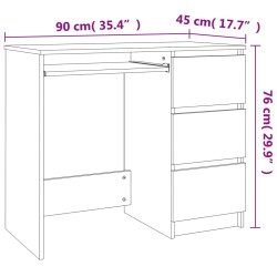 Scrivania Grigio Sonoma 90x45x76 cm in Legno ingegnerizzato