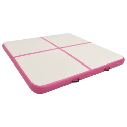 Tappetino Ginnastica Gonfiabile con Pompa 200x200x20cm PVC Rosa