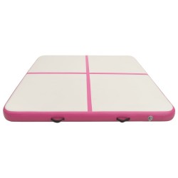 Tappetino Ginnastica Gonfiabile con Pompa 200x200x20cm PVC Rosa