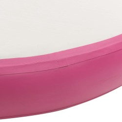 Tappetino Ginnastica Gonfiabile con Pompa 100x100x10cm PVC Rosa