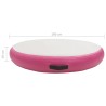 Tappetino Ginnastica Gonfiabile con Pompa 100x100x10cm PVC Rosa