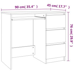 Scrivania Rovere Fumo 90x45x76 cm in Legno ingegnerizzato