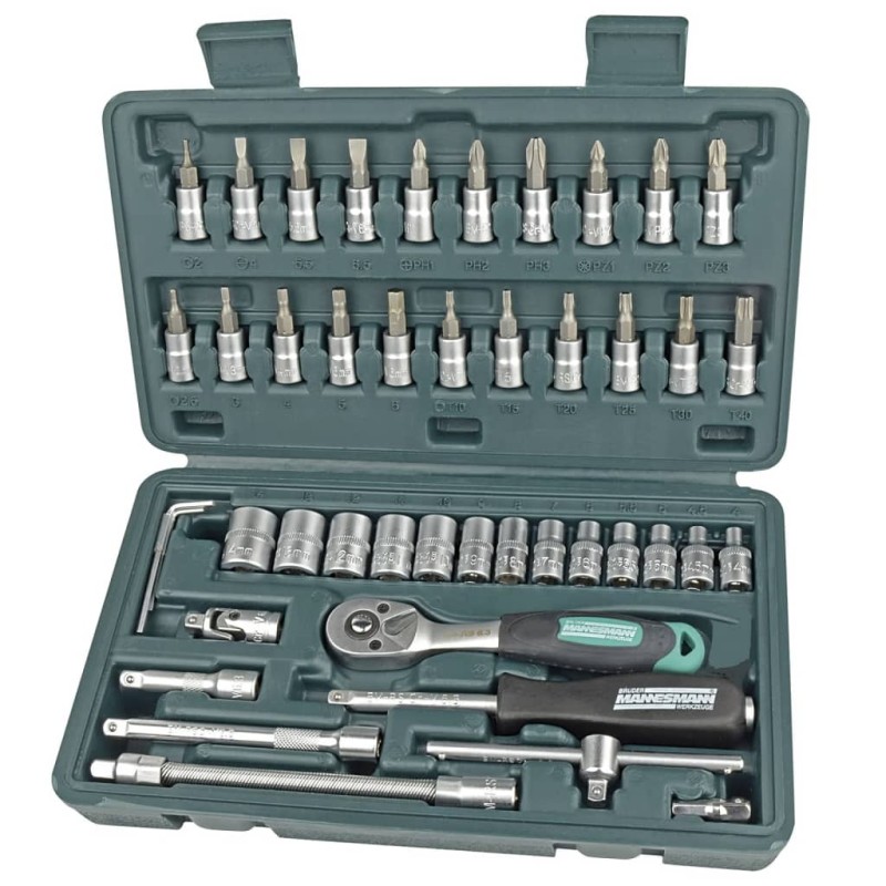 Brüder Mannesmann Set 46 Bussole per chiavi a cricchetto 6,3 mm 2040