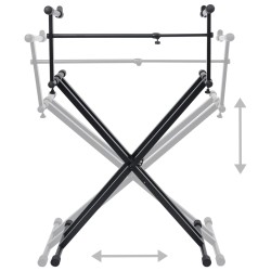 Supporto per Tastiera Musicale a Doppia Staffa a X Nero