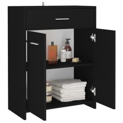    Armadio da Bagno Nero 60x33x80 cm in Truciolato