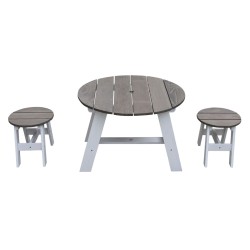 AXI Set Tavolo da Picnic per Bambini 3 pz Grigio e Bianco