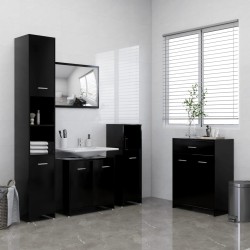    Armadio da Bagno Nero 60x33x80 cm in Truciolato