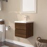 Mobile Bagno Lavabo Integrato Rovere Marrone Legno ingegnerizzato