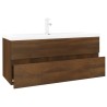 Mobile Bagno Lavabo Integrato Rovere Marrone Legno ingegnerizzato