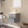 Mobile Bagno e Lavabo Integrato Grigio Sonoma Legno ingegnerizzato