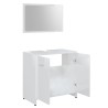 Set Mobili da Bagno Bianco Lucido in Legno ingegnerizzato