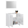 Set Mobili da Bagno Bianco Lucido in Legno ingegnerizzato