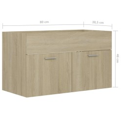    Mobile Sottolavabo Rovere Sonoma 80x38,5x46 cm in Truciolato