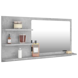    Specchio da Bagno Grigio Cemento 90x10,5x45 cm in Truciolato