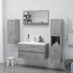    Specchio da Bagno Grigio Cemento 90x10,5x45 cm in Truciolato