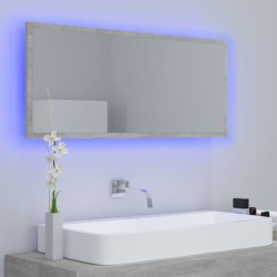 Specchio da Bagno a LED Grigio 100x8,5x37 cm in Acrilico