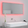 Specchio da Bagno a LED Grigio 100x8,5x37 cm in Acrilico