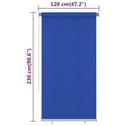 Tenda a Rullo per Esterni 120x230 cm Blu HDPE