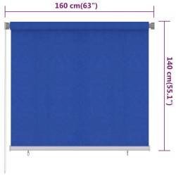 Tenda a Rullo per Esterni 160x140 cm Blu HDPE