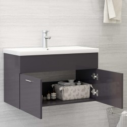    Mobile Sottolavabo Grigio Lucido 80x38,5x46 cm in Truciolato