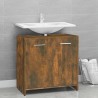    Armadietto Bagno Rovere Fumo 60x33x60 cm in Legno Ingegnerizzato