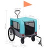 Rimorchio Bici per Animali Carrello Jogging Blu e Grigio