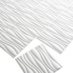 WallArt Pannelli a Parete 3D Waves 12 pz GA-WA04