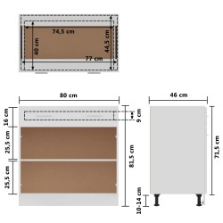 Armadio con Cassetto Bianco 80x46x81,5 cm in Truciolato