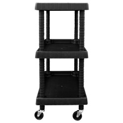 Carrello Attrezzi da Officina a 3 Livelli Nero 75x37,5x92 cm PP