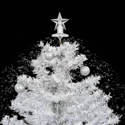 Albero di Natale con Neve e Base a Ombrellone Bianco 75 cm