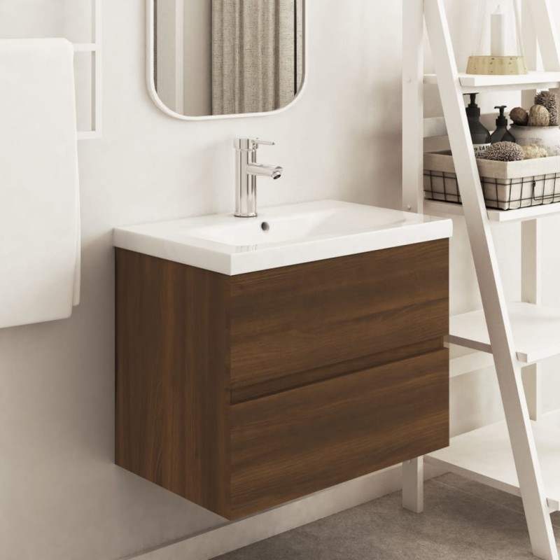    Mobile Lavabo Rovere Marrone 60x38,5x45 cm in Legno Ingegnerizzato