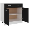 Armadio con Cassetto Nero 80x46x81,5 cm in Truciolato