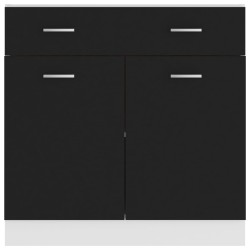 Armadio con Cassetto Nero 80x46x81,5 cm in Truciolato