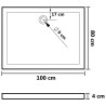 Piatto Doccia in ABS Rettangolare 80x110 cm