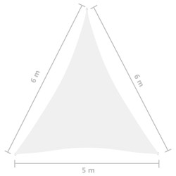    Parasole a Vela Oxford Triangolare 5x6x6 m Bianco