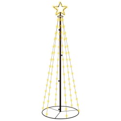 Albero di Natale a Cono Bianco Caldo 108 LED 70x180 cm