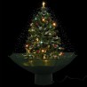 Albero di Natale con Neve e Base a Ombrellone Verde 75 cm