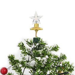 Albero di Natale con Neve e Base a Ombrellone Verde 75 cm