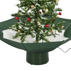 Albero di Natale con Neve e Base a Ombrellone Verde 75 cm