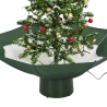 Albero di Natale con Neve e Base a Ombrellone Verde 75 cm