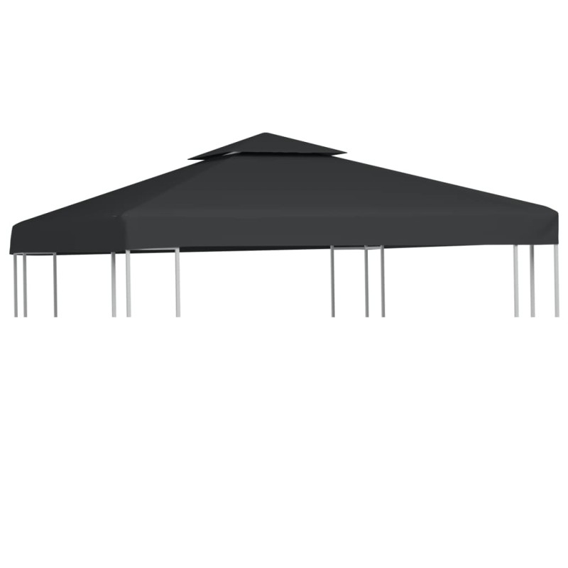 Telo di Ricambio per Gazebo 310g/m² Grigio Scuro 3x3m