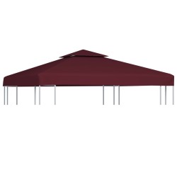 Copertura Superiore per Gazebo a 2 Strati 310g/m² 3x3m Bordeaux